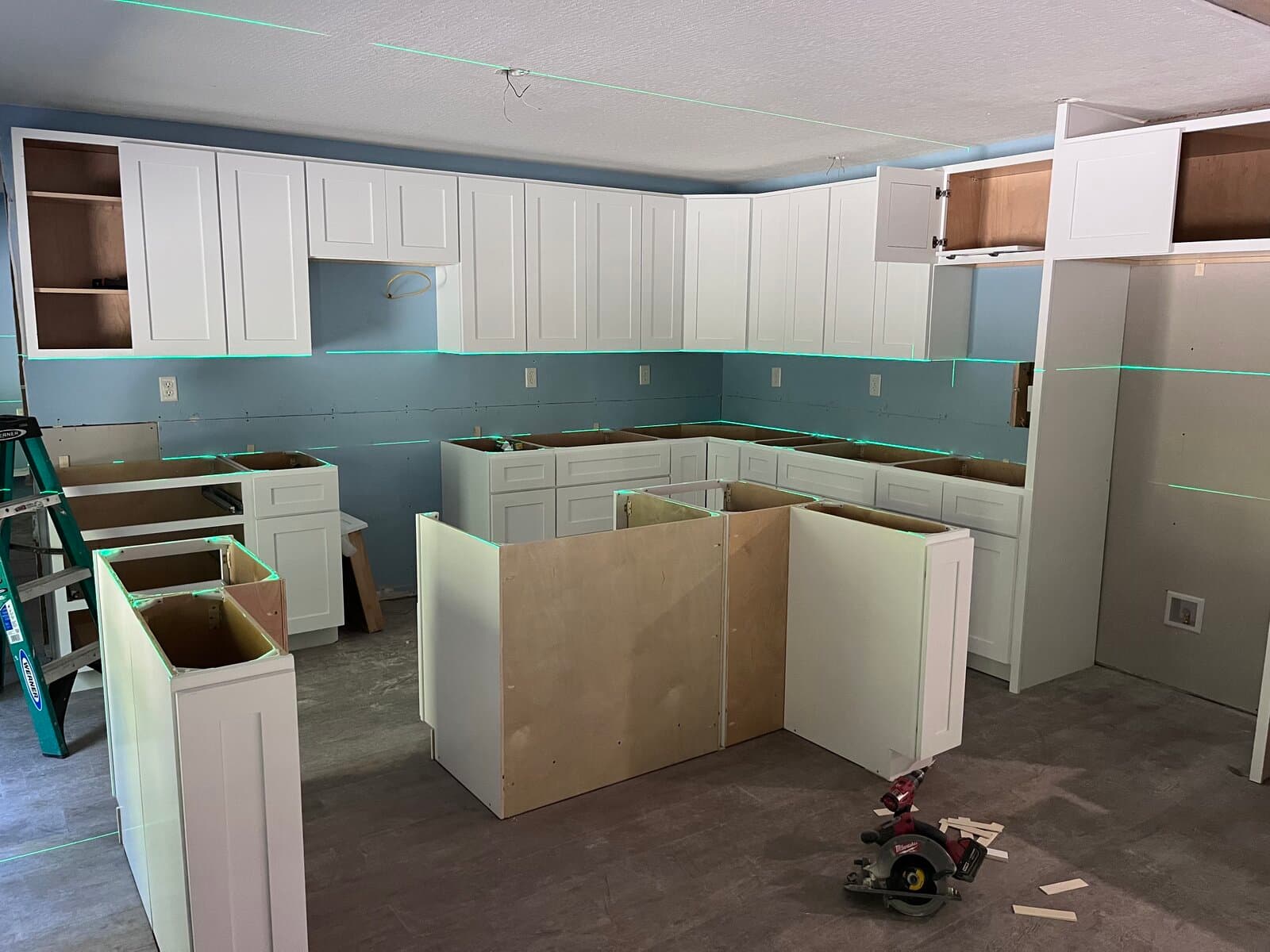 Completed kitchen remodel with new cabinetry and countertops